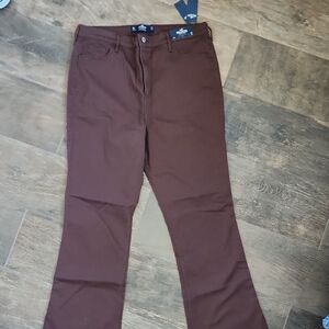 NWT Women's Hollister Highest Rise Boot Soft Stretch Chocolate Brown Size 17L